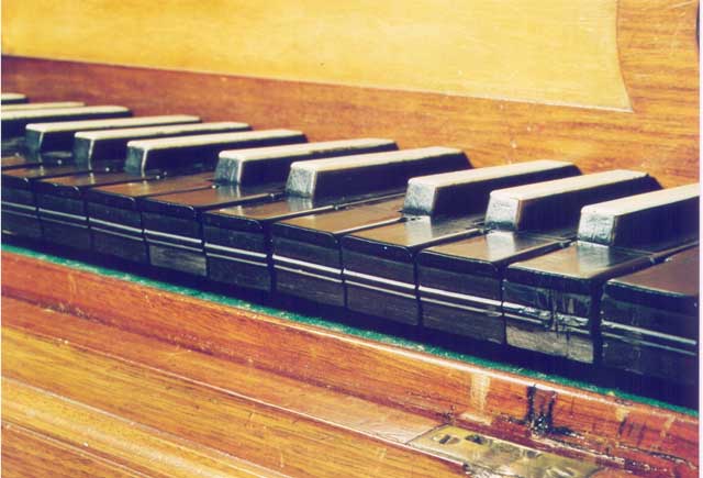 Tafelklavier anonym, ca. 1800; Klaviatur Tafelklavier anonym, ca. 1800; Klaviatur